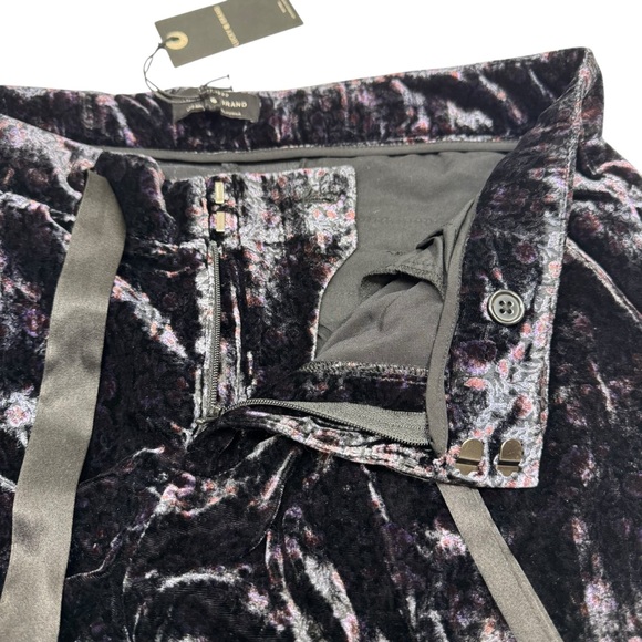 LUCKY BRAND Crushed Velvet Pants Dark Purple &Cropped Women’s Size 6 Whimsigoth - Picture 5 of 16